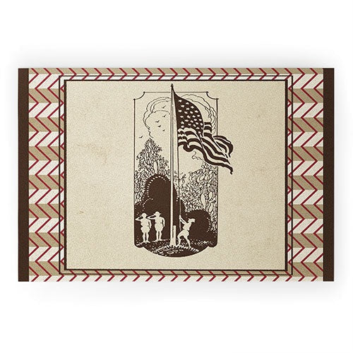 DENY Designs Flag Raisers Striped Square Welcome Mat