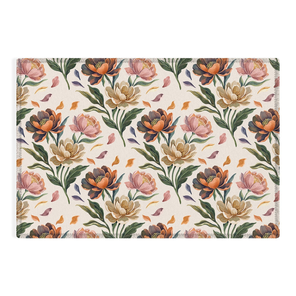 Marta Barragan Camarasa Hand Painted Peony Florals Outdoor Rug