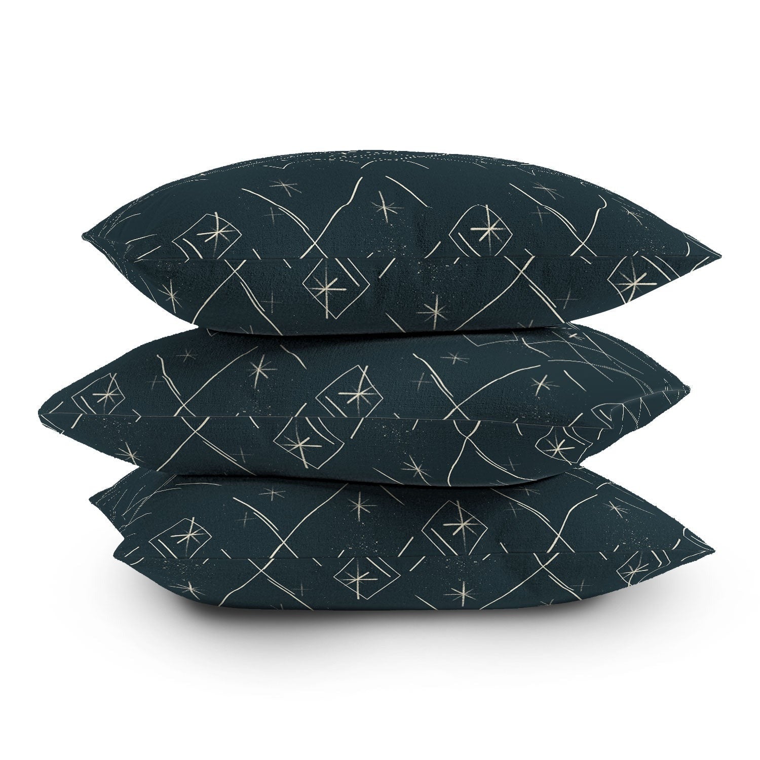 Little Om Starry Web navy Outdoor Throw Pillow