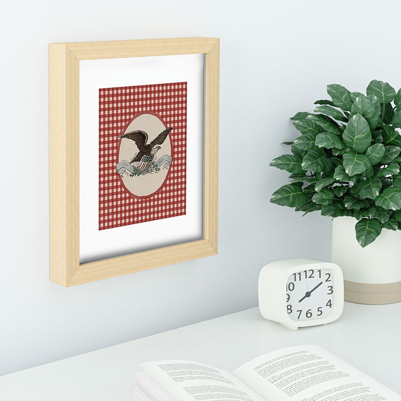 DENY Designs Gingham Eagle Recessed Framing Rectangle