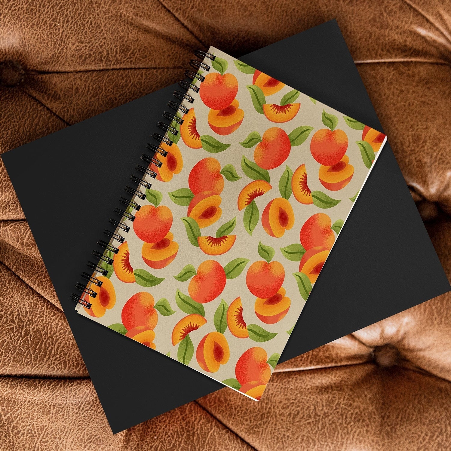 Jessica Molina Peach Pattern Spiral Notebook