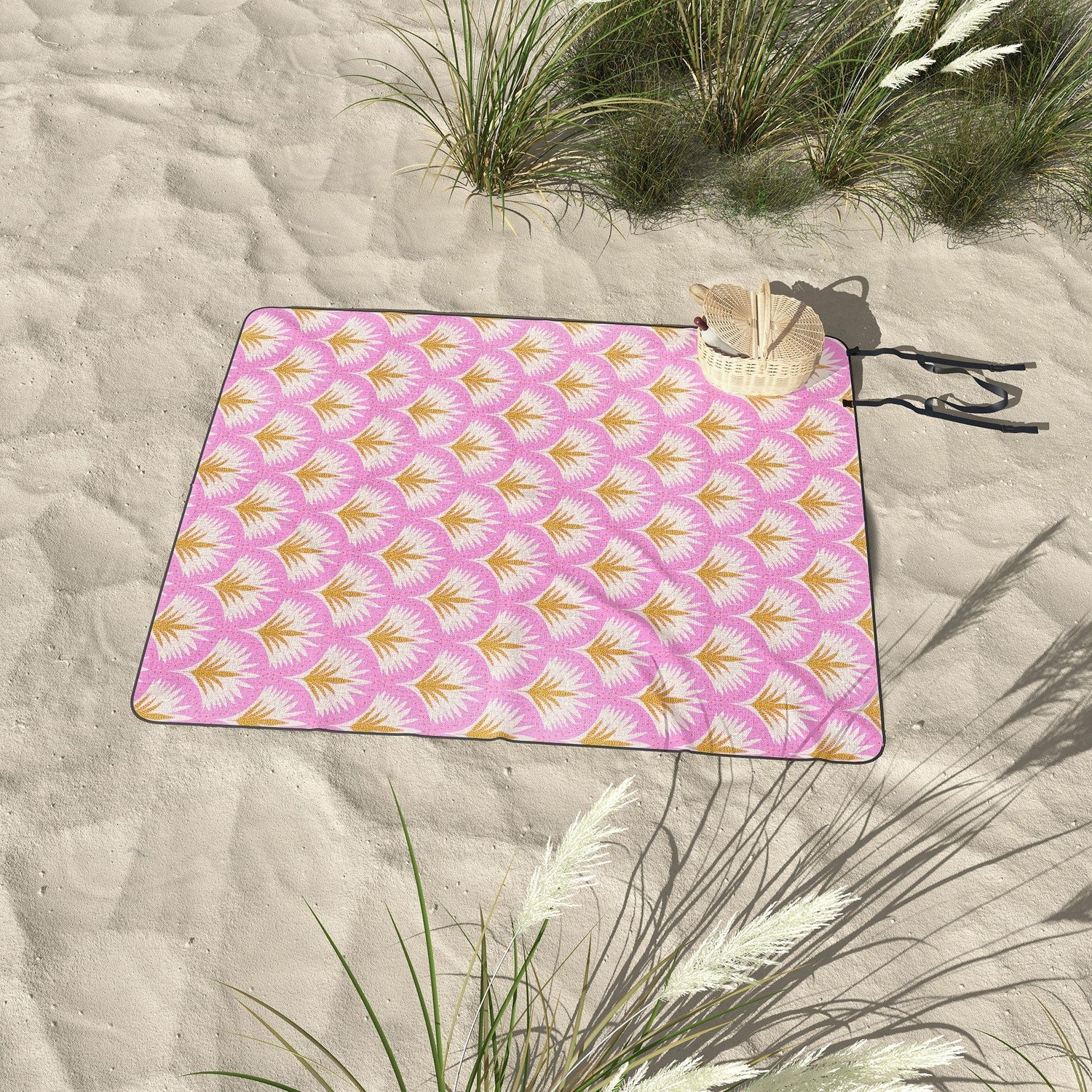 Jennifer Labre Pink Palmetto Picnic Blanket