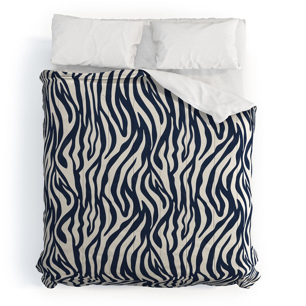Avenie BR Navy Tiger Stripes Comforter
