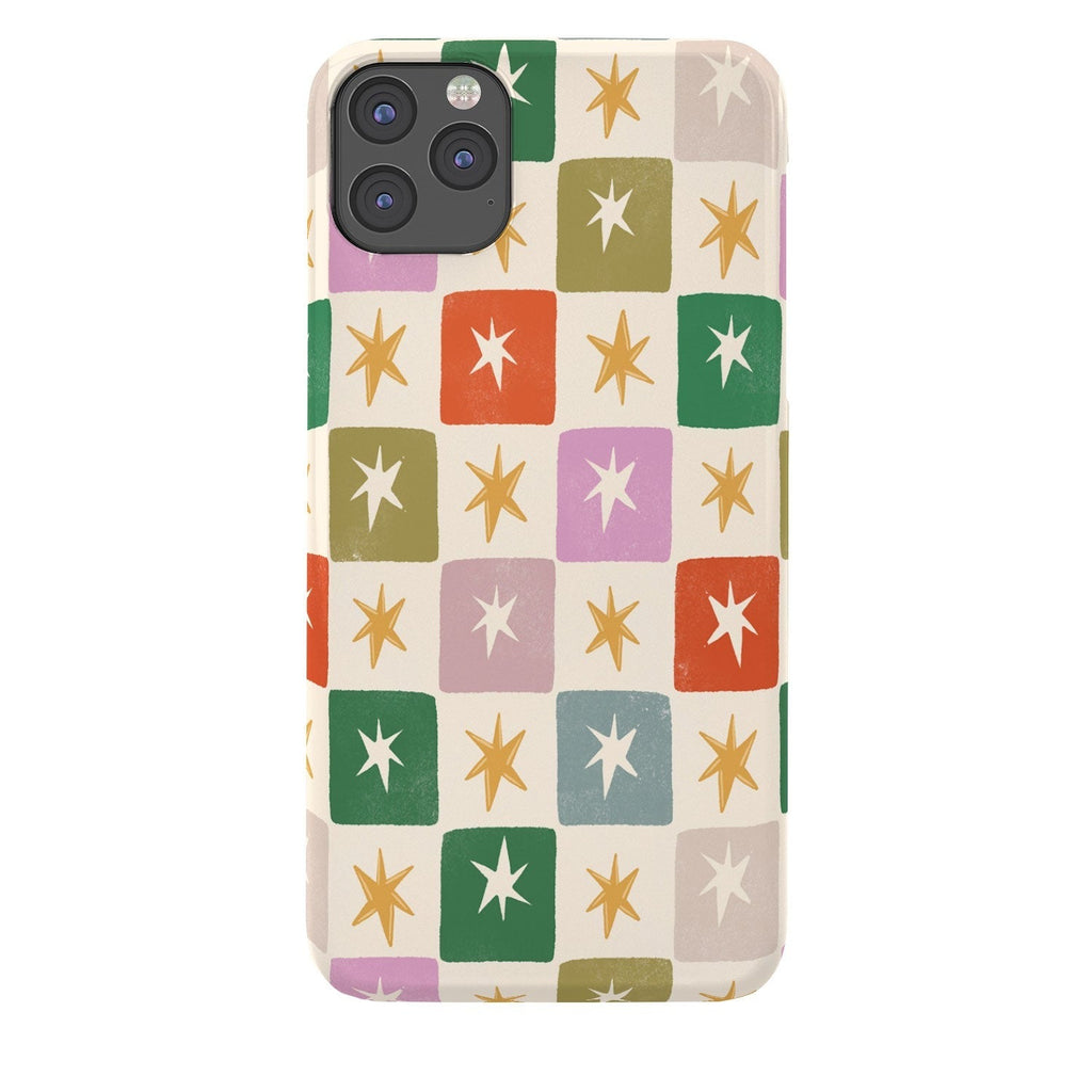 LouBruzzoni Retro Star Block Pattern Phone Case