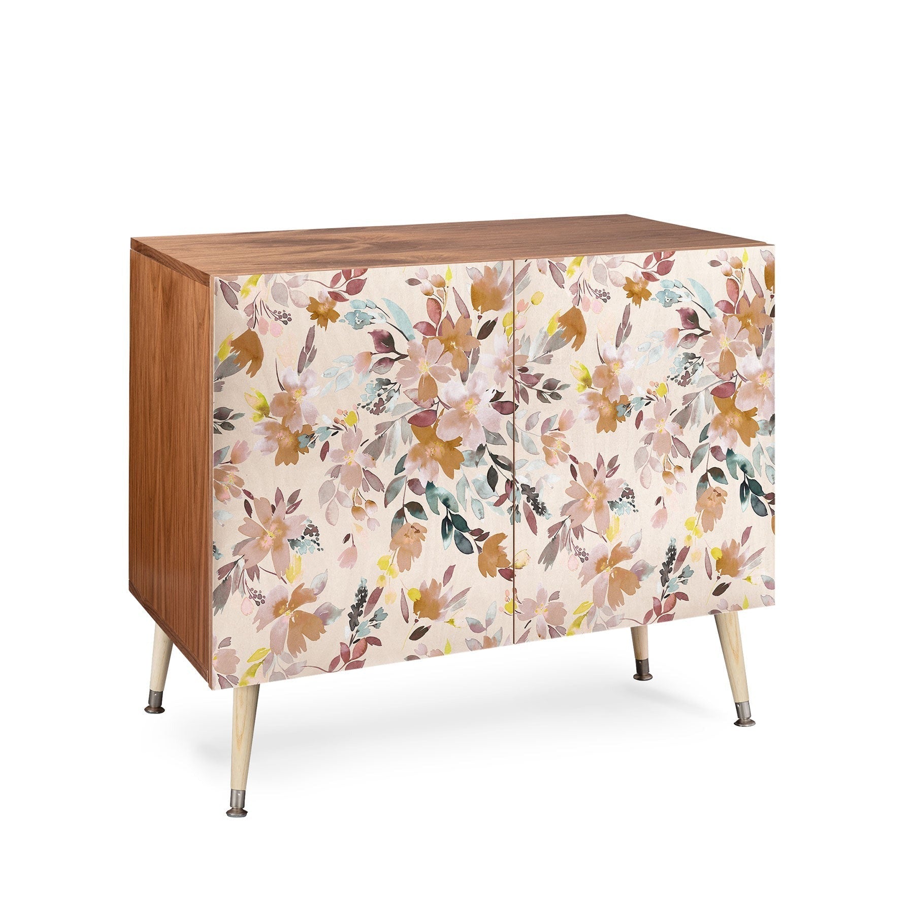 Ninola Design Botanic Retreat Floral Oleander Whimsical Soft Pink Credenza