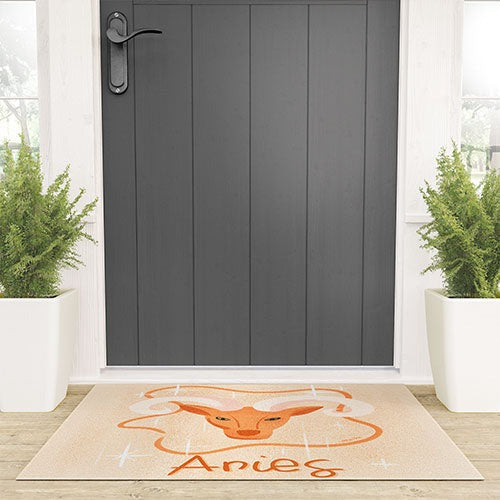 Little Om Zodiac Signs Aries Welcome Mat