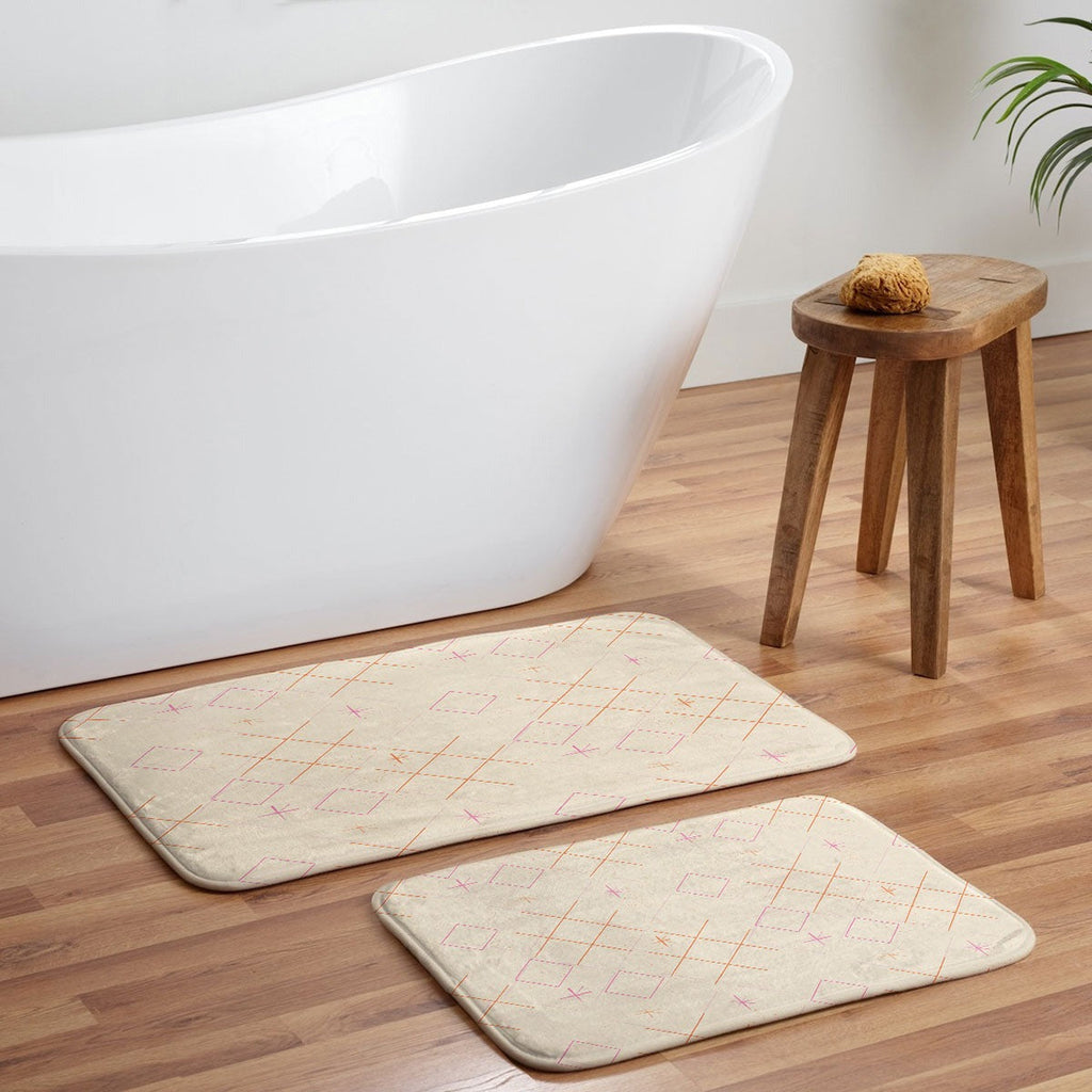 Little Om Starry Web cream Memory Foam Bath Mat
