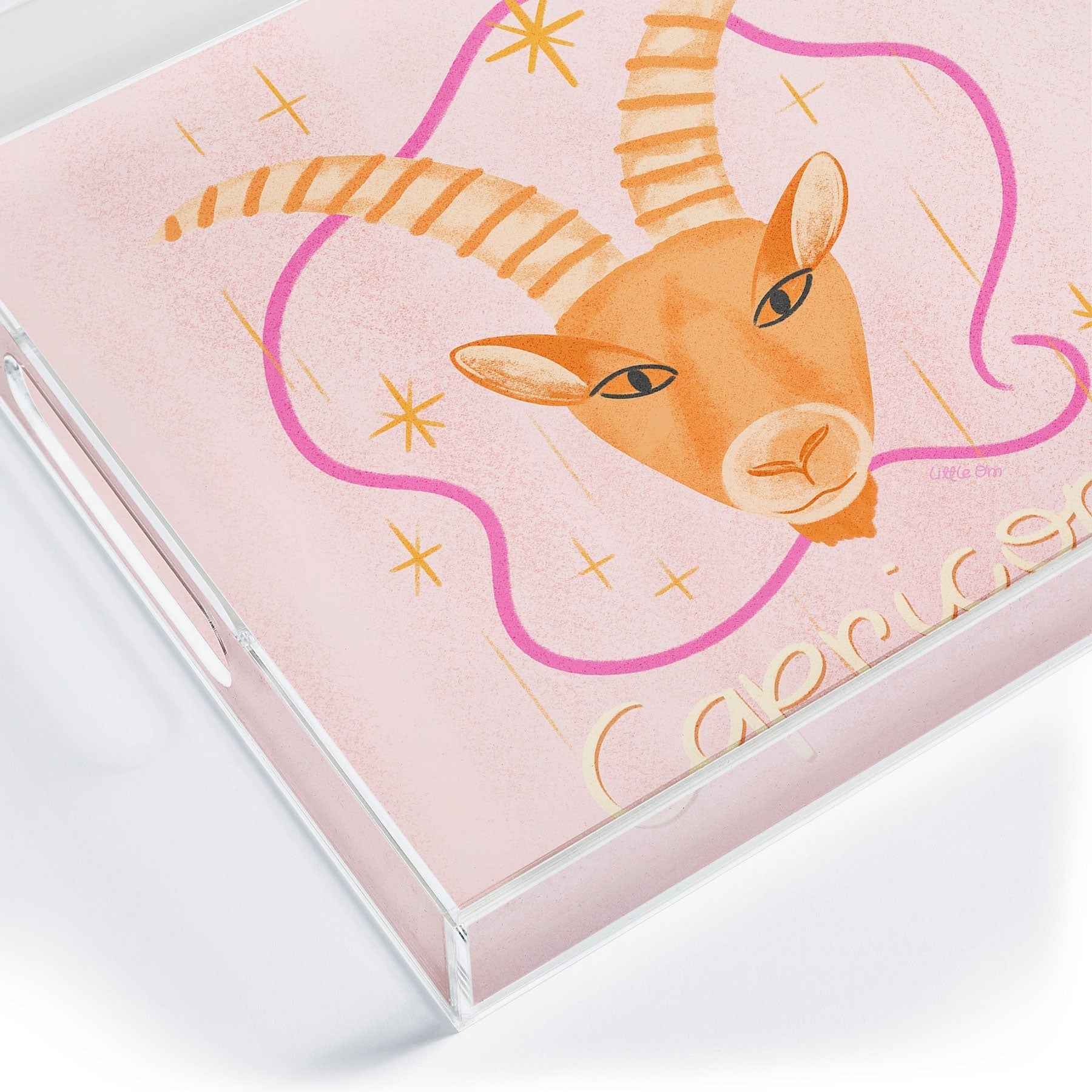 Little Om Zodiac Sign Capricorn Acrylic Tray