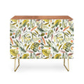 Ninola Design Botanic Retreat Tropical Jungle Leaves Botanical Green Orange Credenza