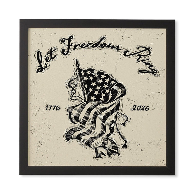DENY Designs Let Freedom Ring Block Framed Wall Art