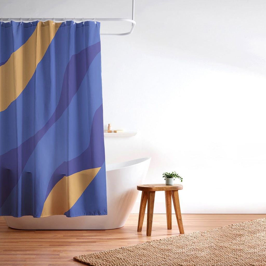 Camilla Foss Pebbles in Stream Shower Curtain