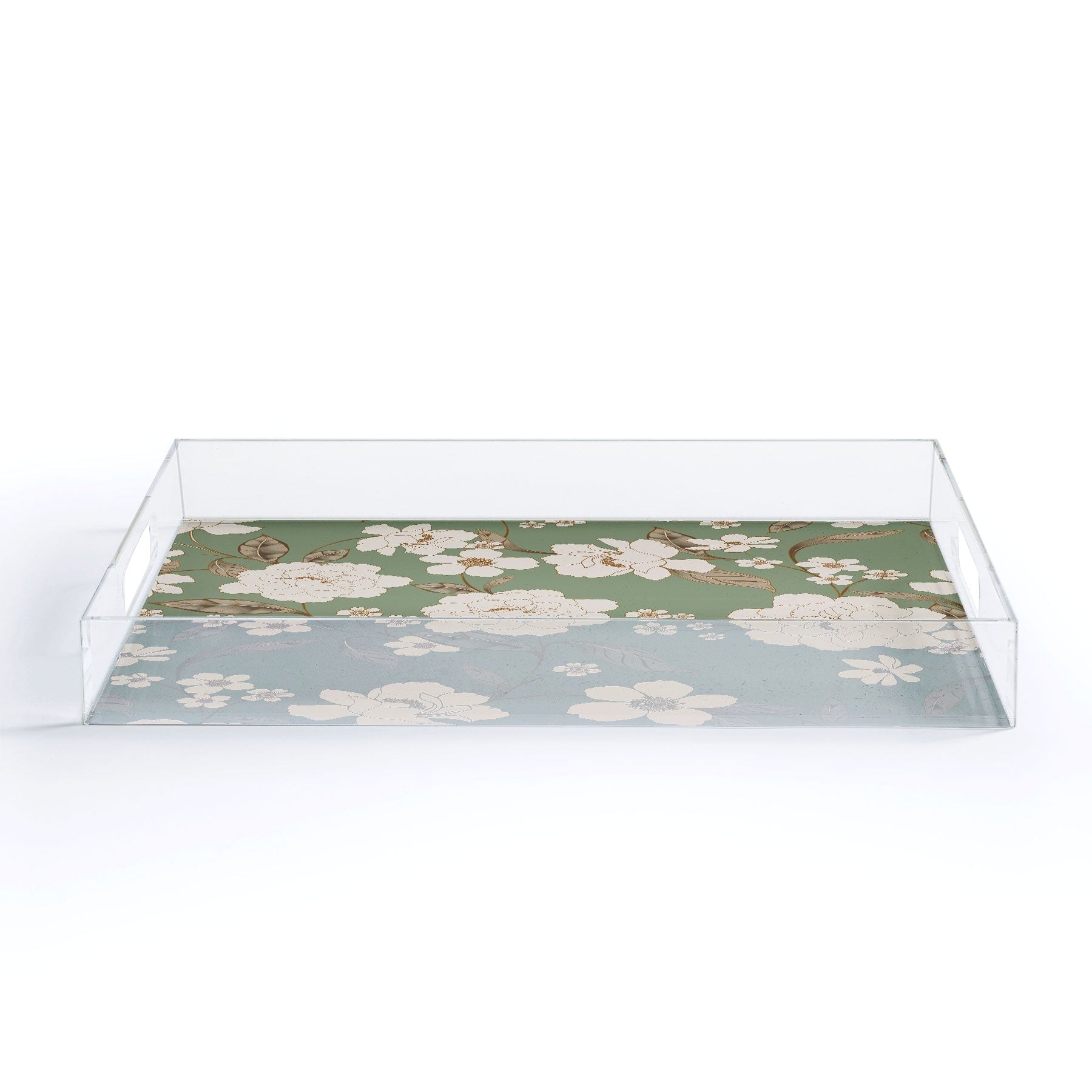 Gabriela Fuente Olive Floral Roberta Acrylic Tray
