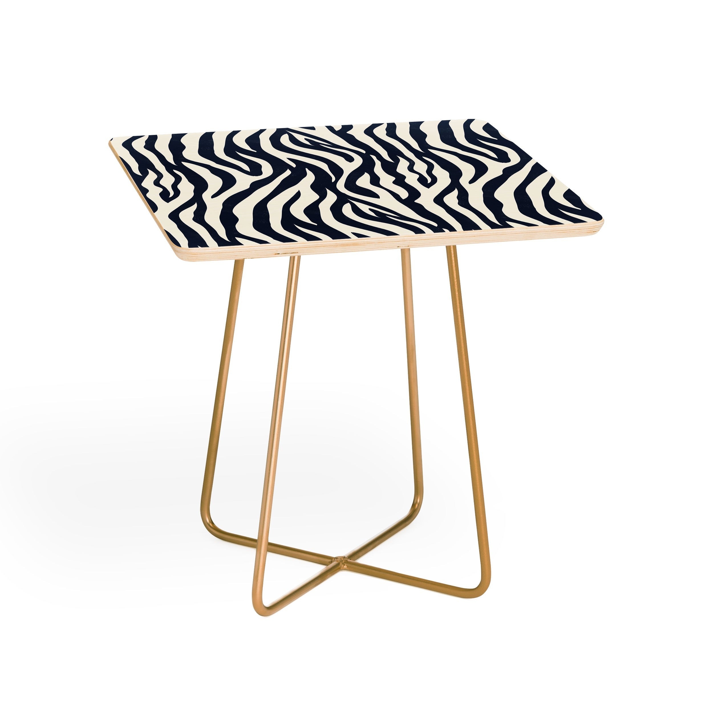 Avenie BR Navy Tiger Stripes Side Table