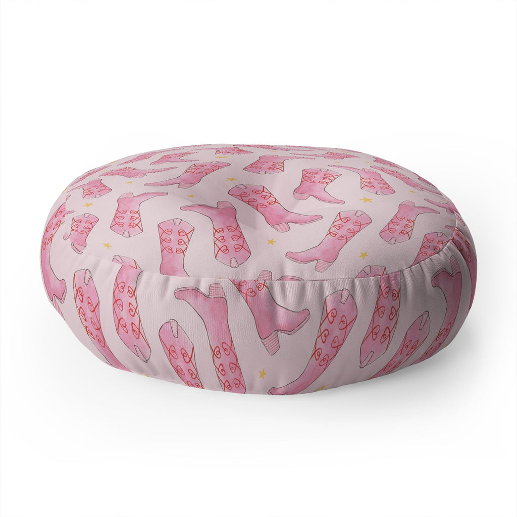 Love_Ryming Stars and Boots Floor Pillow Round