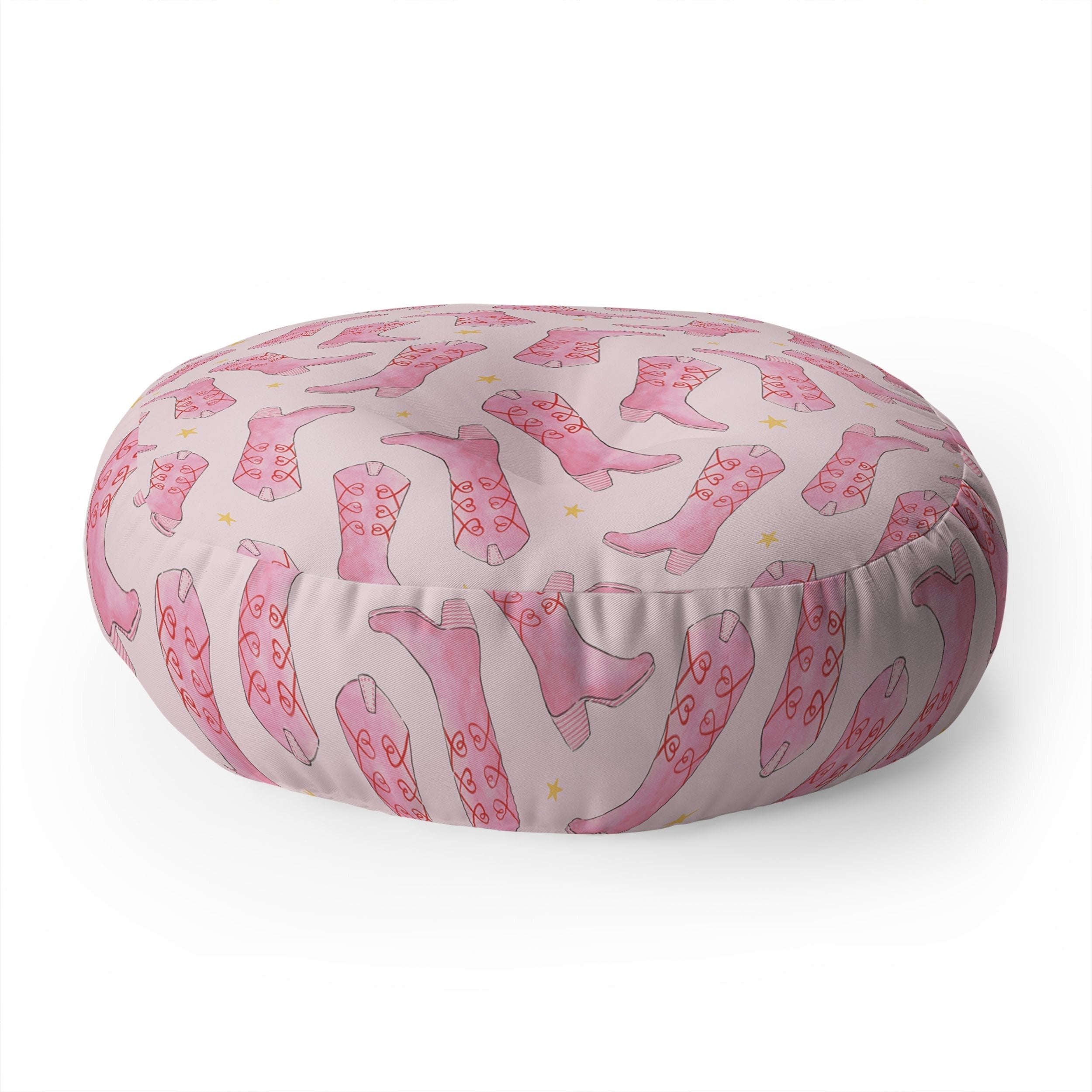 Love_Ryming Stars and Boots Floor Pillow Round