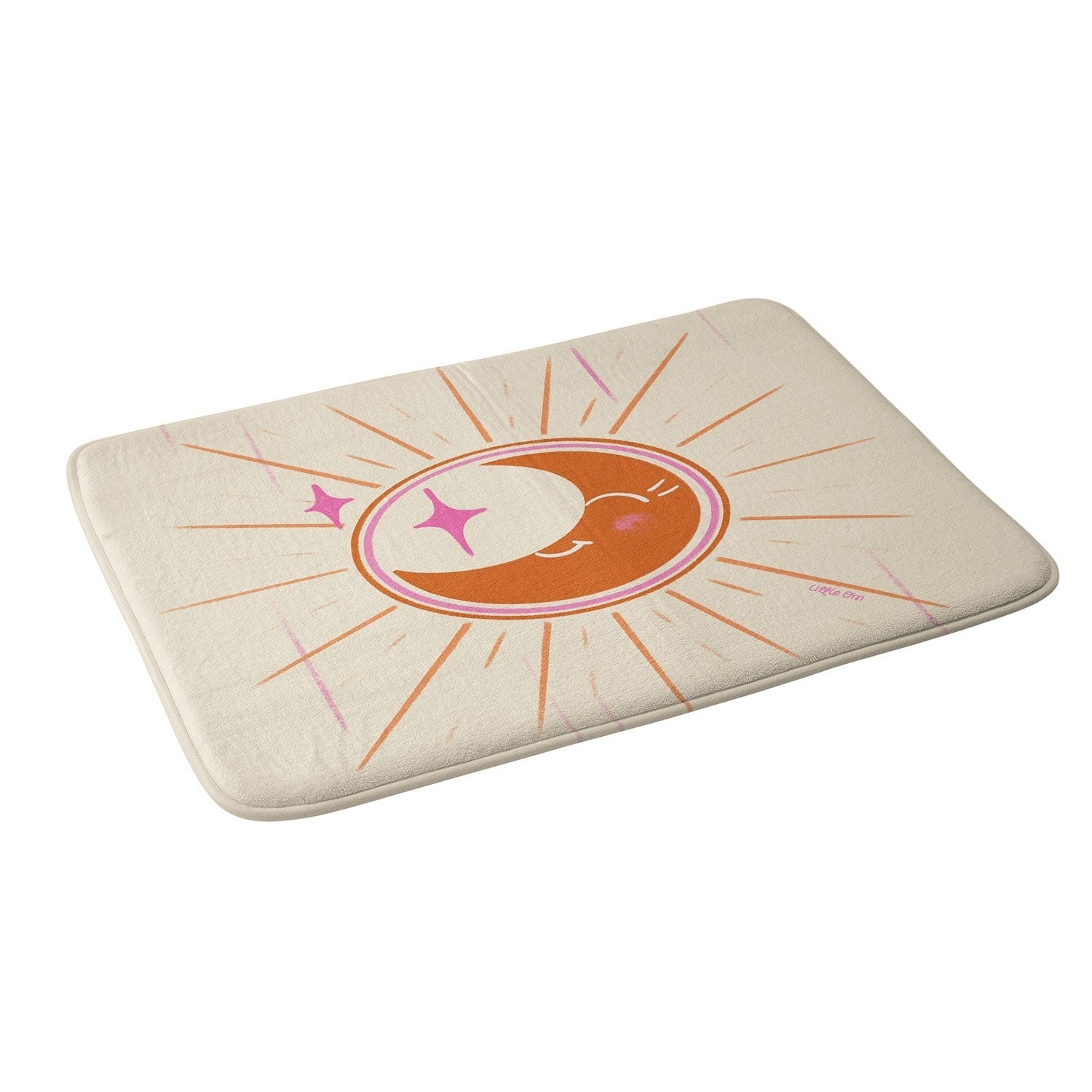 Little Om Celestial Moon cream Memory Foam Bath Mat