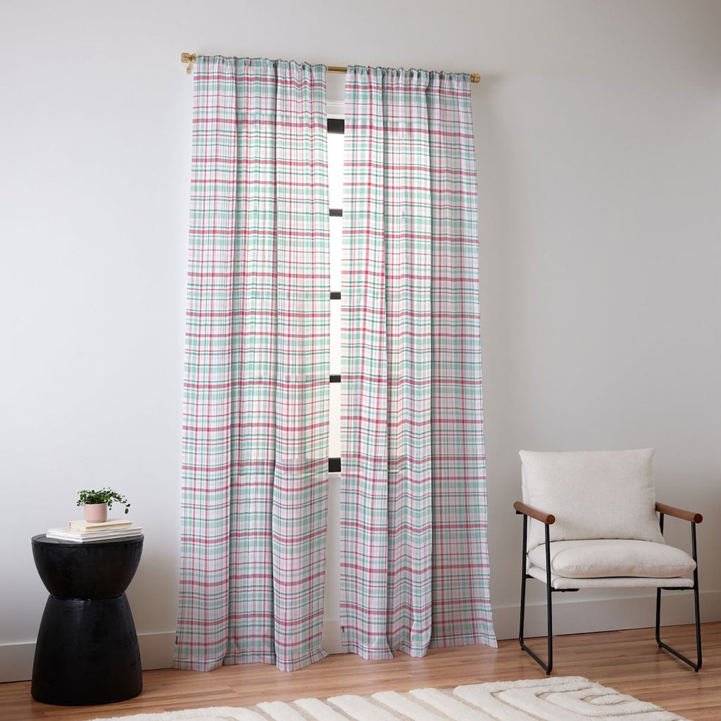 Lisa Argyropoulos Merry Vintage Plaid Sheer Window Curtain