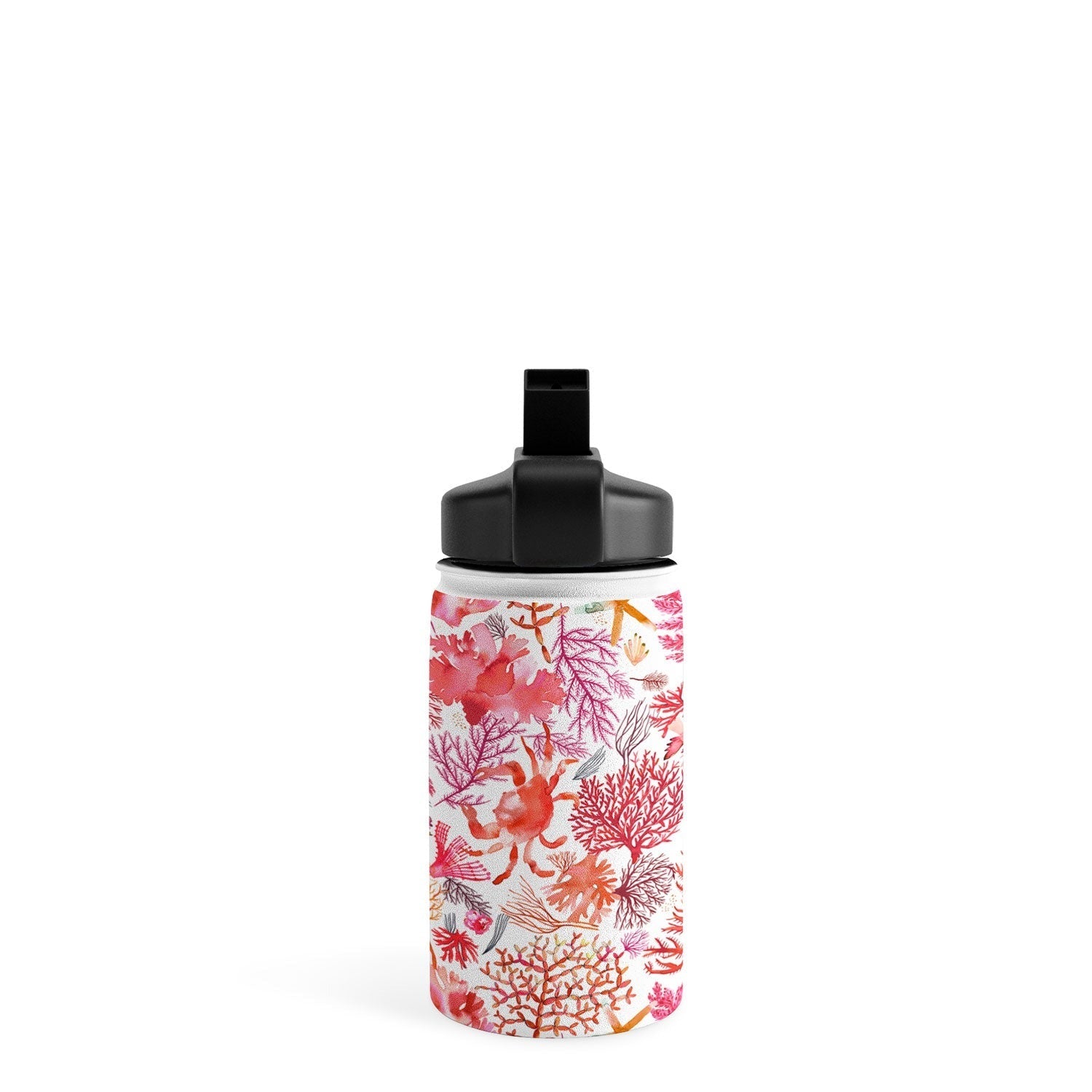 Ninola Design Botanic Retreat Coral Reef Crab Lobster Red Water Bottle