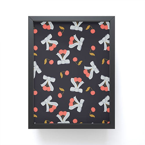Jennifer Labre Cherries and Bows Framed Mini Art Print