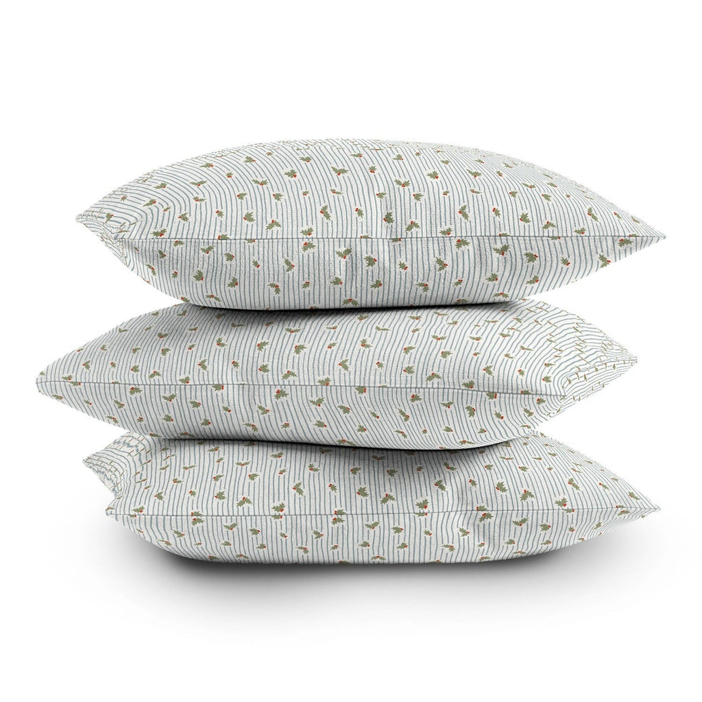 CoastL Studio Hand Drawn Holly Stripe Throw Pillow