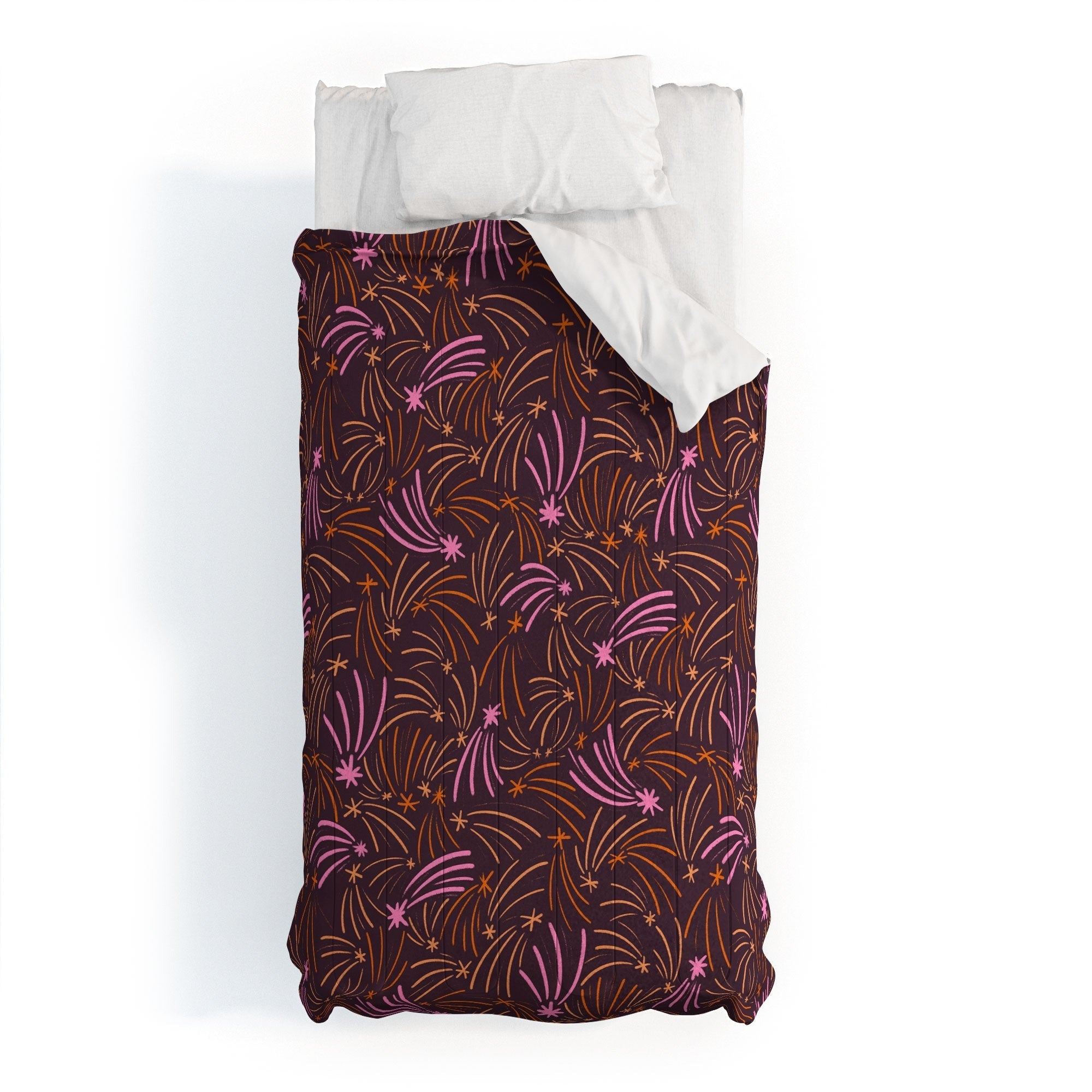 Little Om Pattern Shooting Stars plum Comforter
