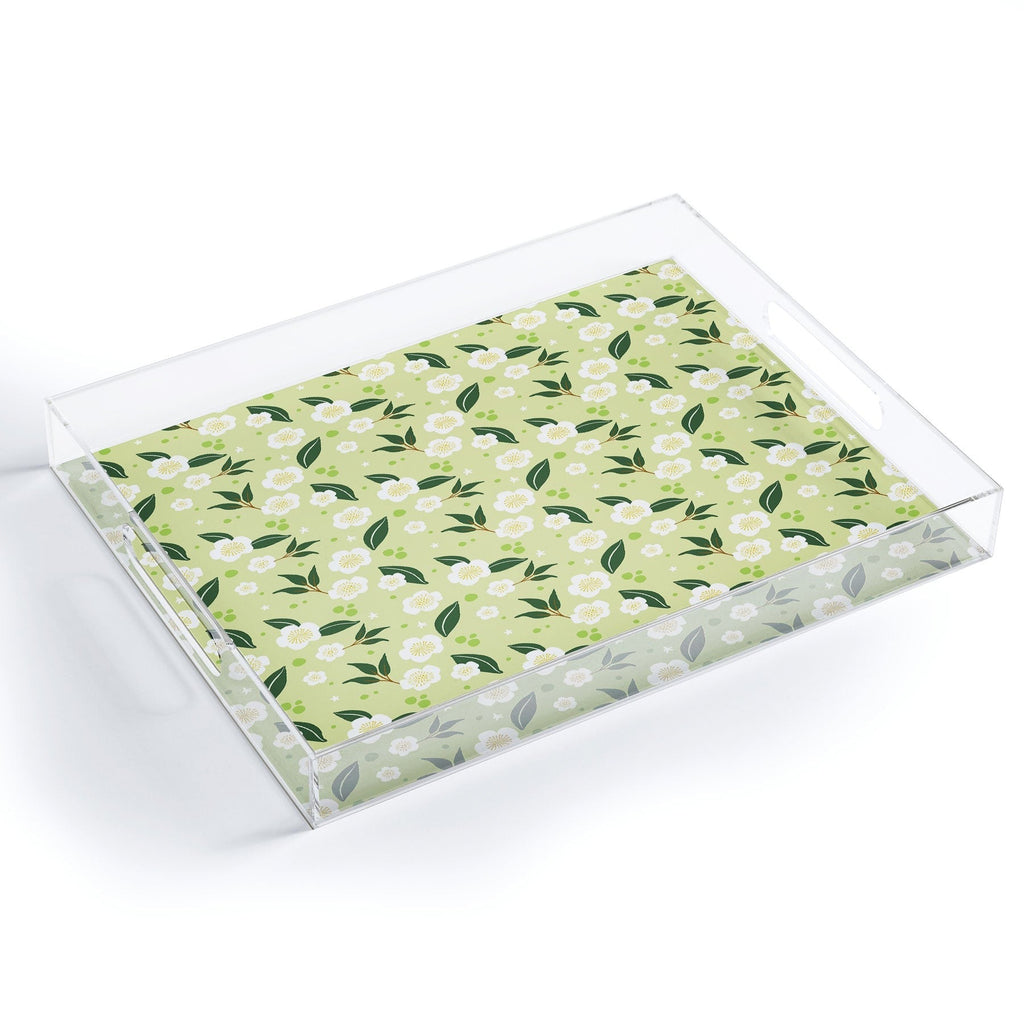 Design by Spark Matcha Tea Florals Acrylic Tray