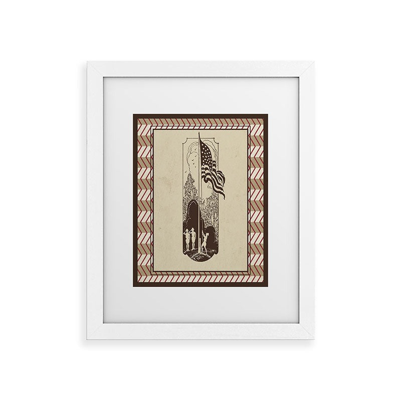DENY Designs Flag Raisers Striped Square Framed Art Print