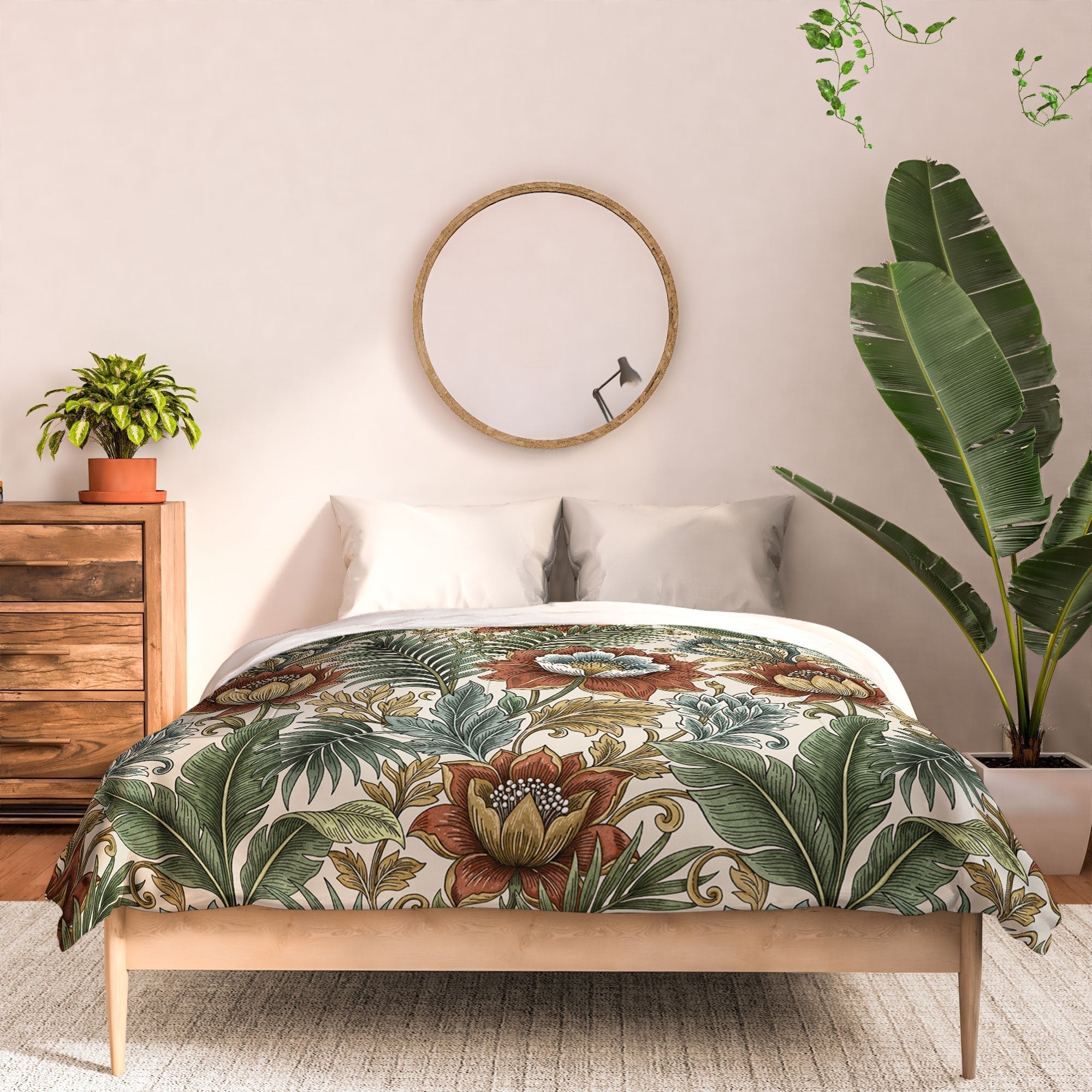 Marta Barragan Camarasa Retro Jungle Garden Comforter
