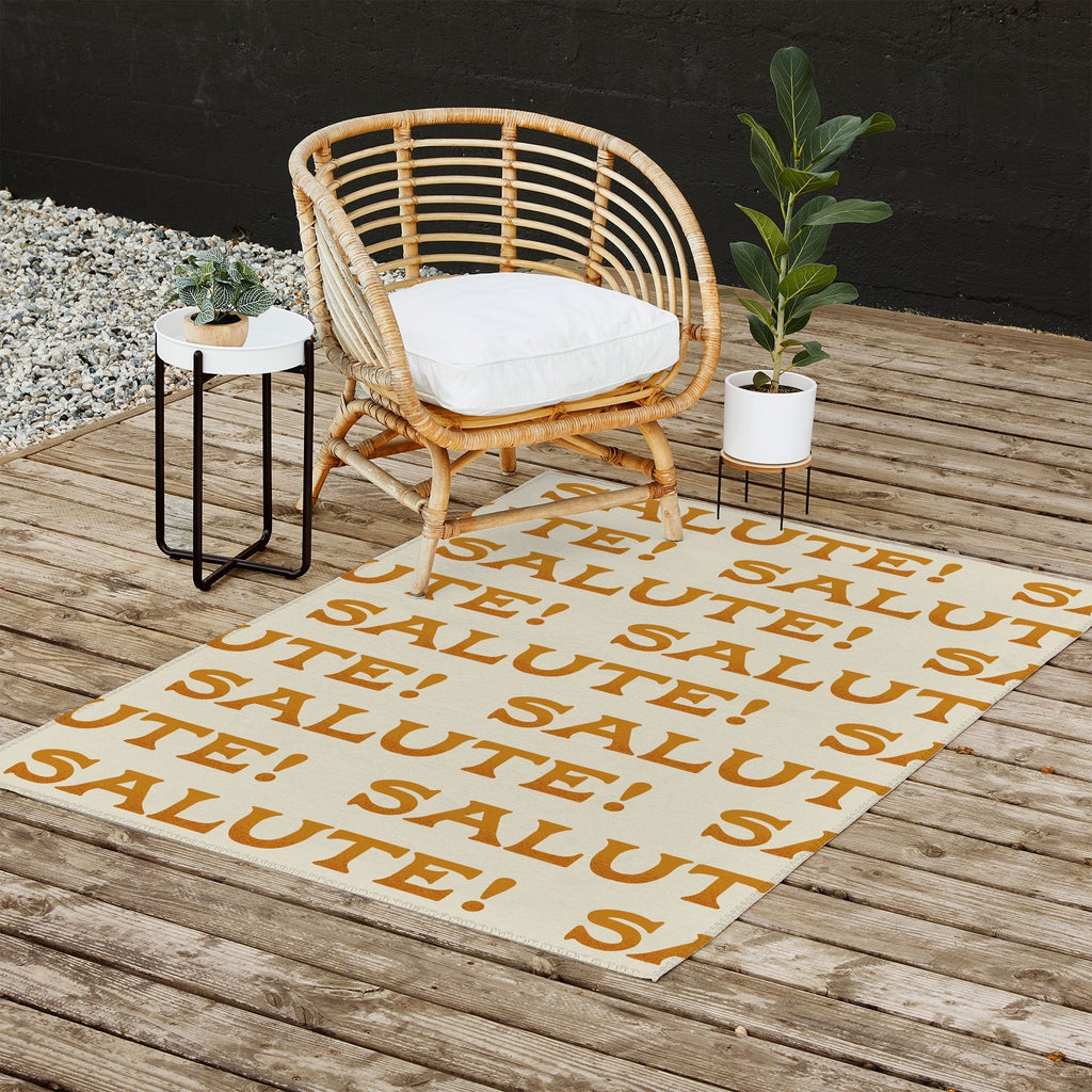 Jessica Molina Salute Gold Pattern on Cream Outdoor Rug