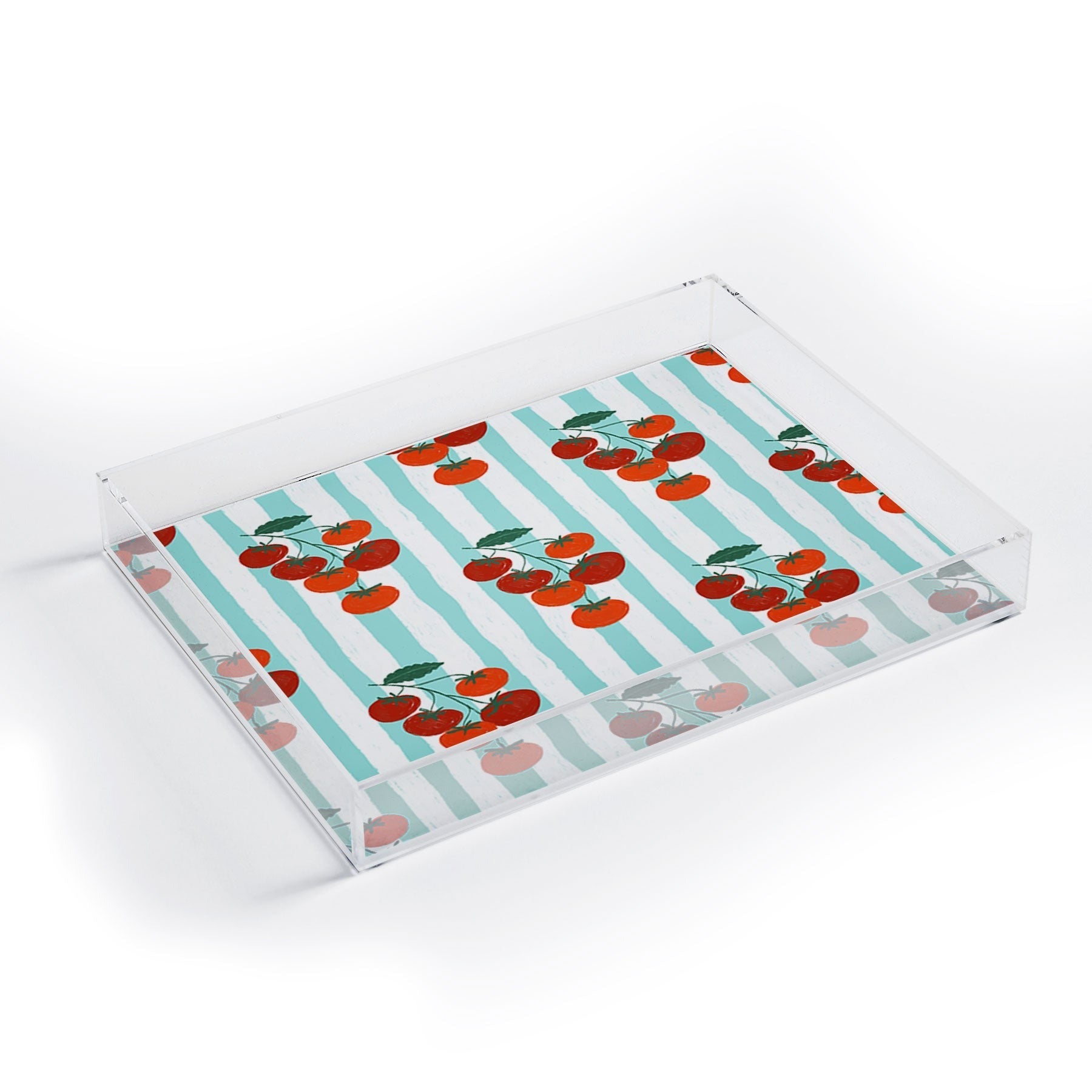 Design by Spark Zesty Tomatoes and Stripes Acrylic Tray