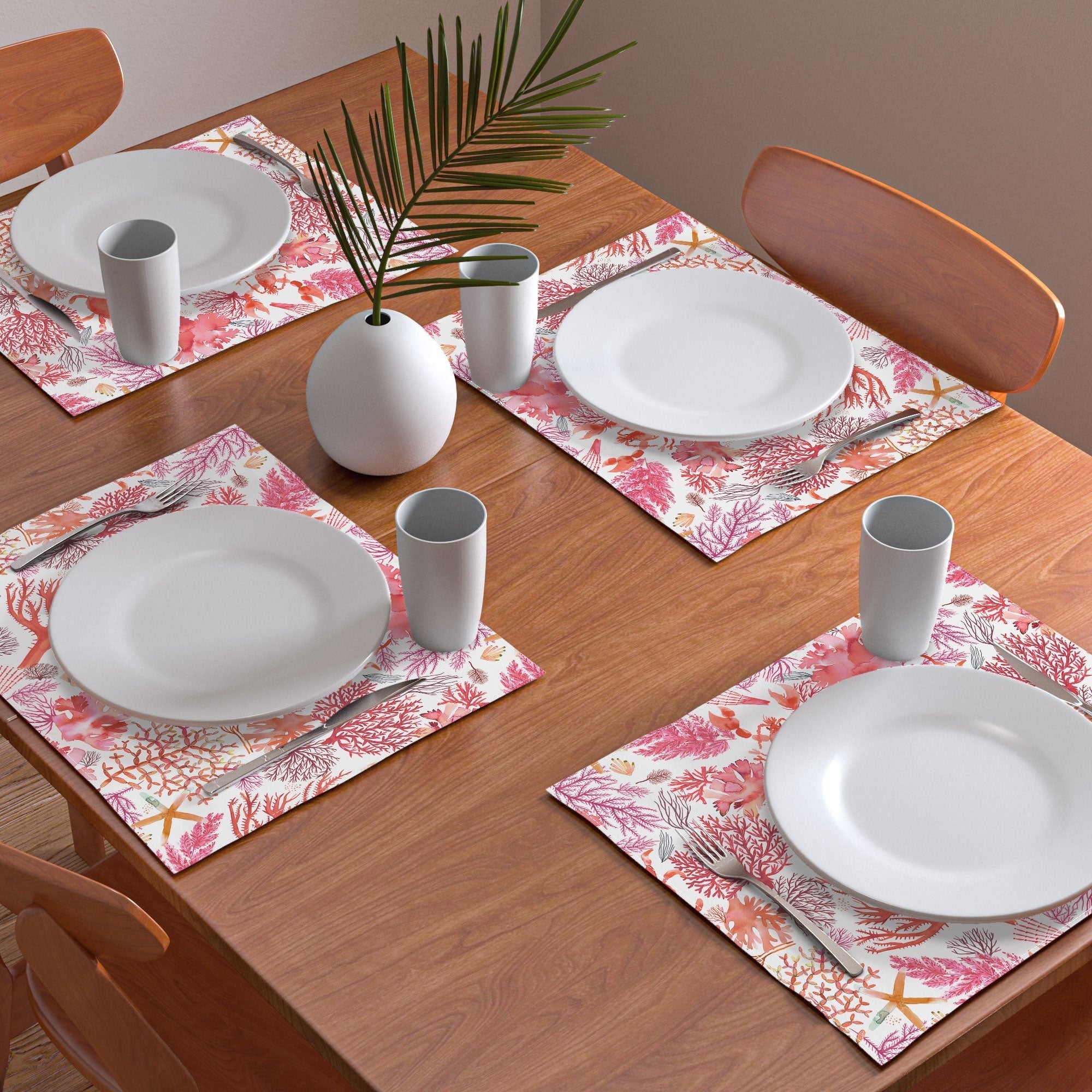 Ninola Design Botanic Retreat Coral Reef Crab Lobster Red Placemat