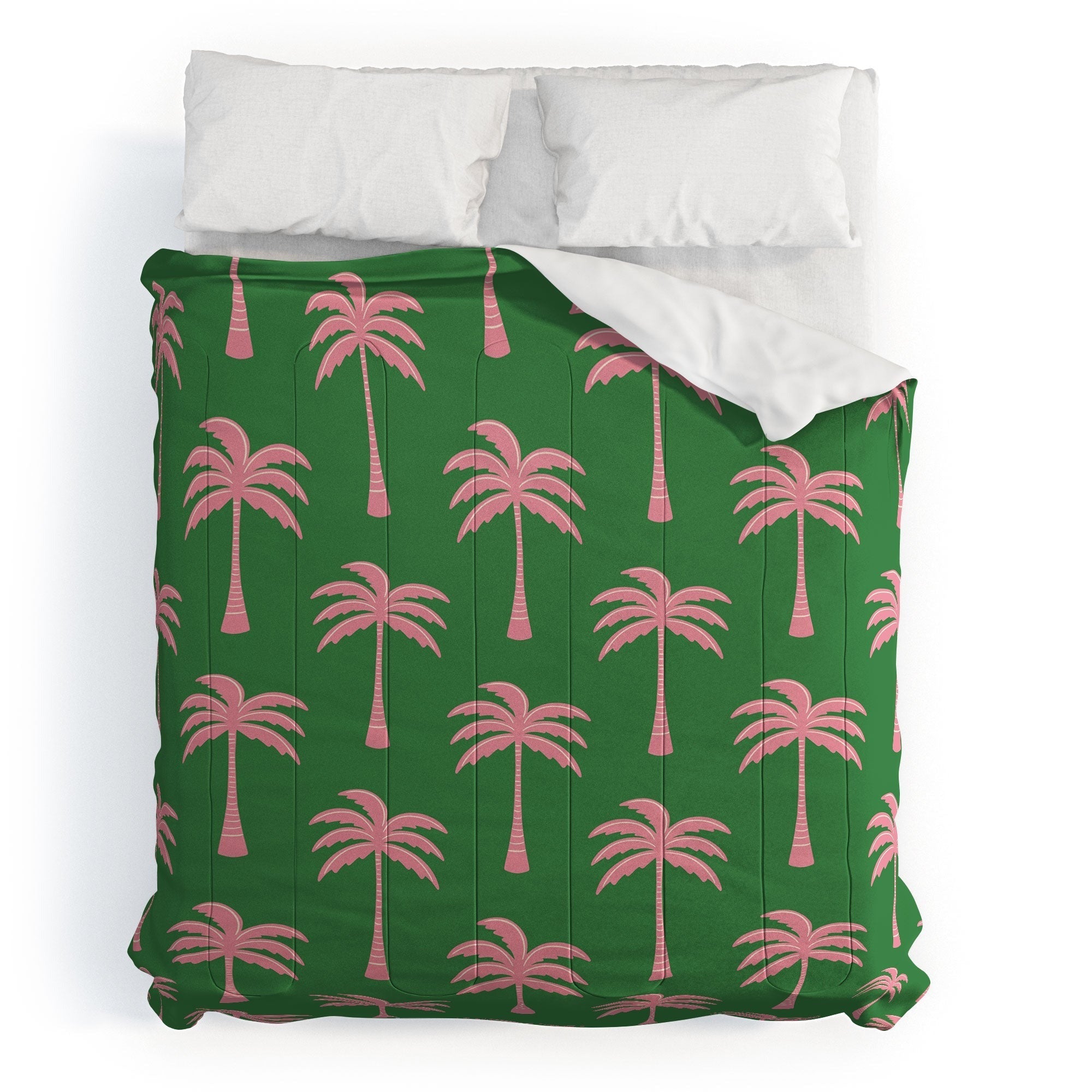 Design by Spark Pink Palm Tree Oasis Comforter