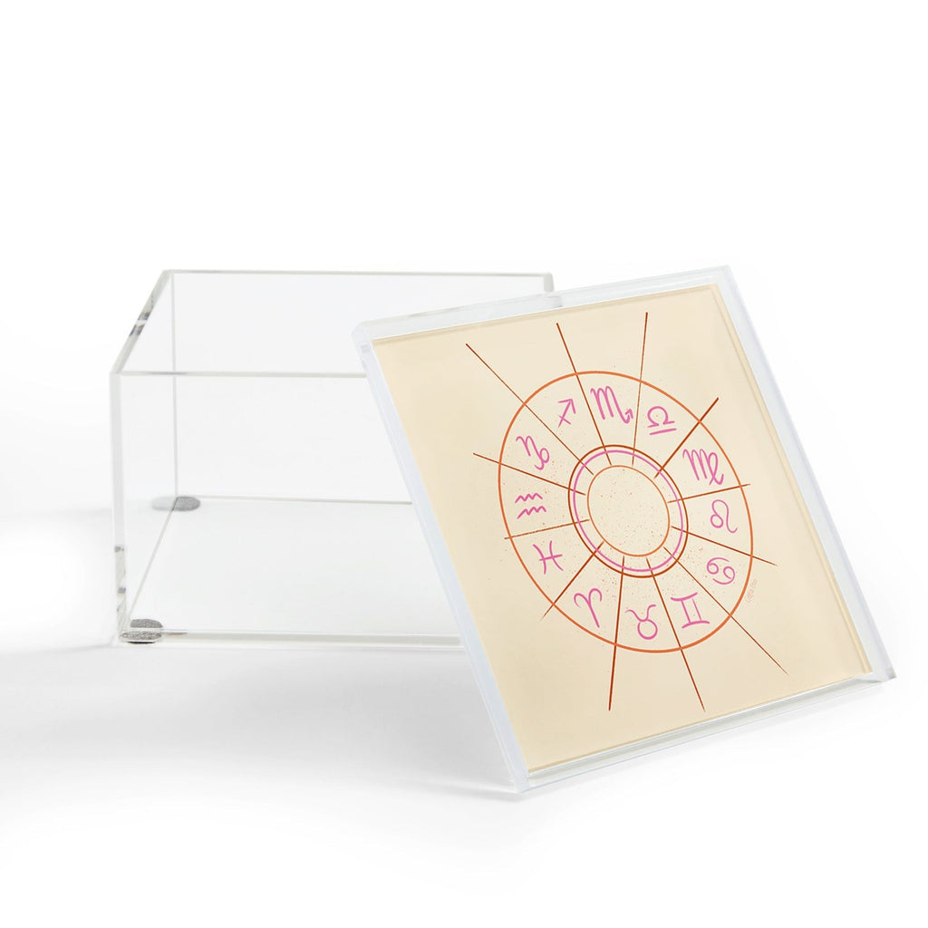 Little Om Zodiac Signs cream Acrylic Box