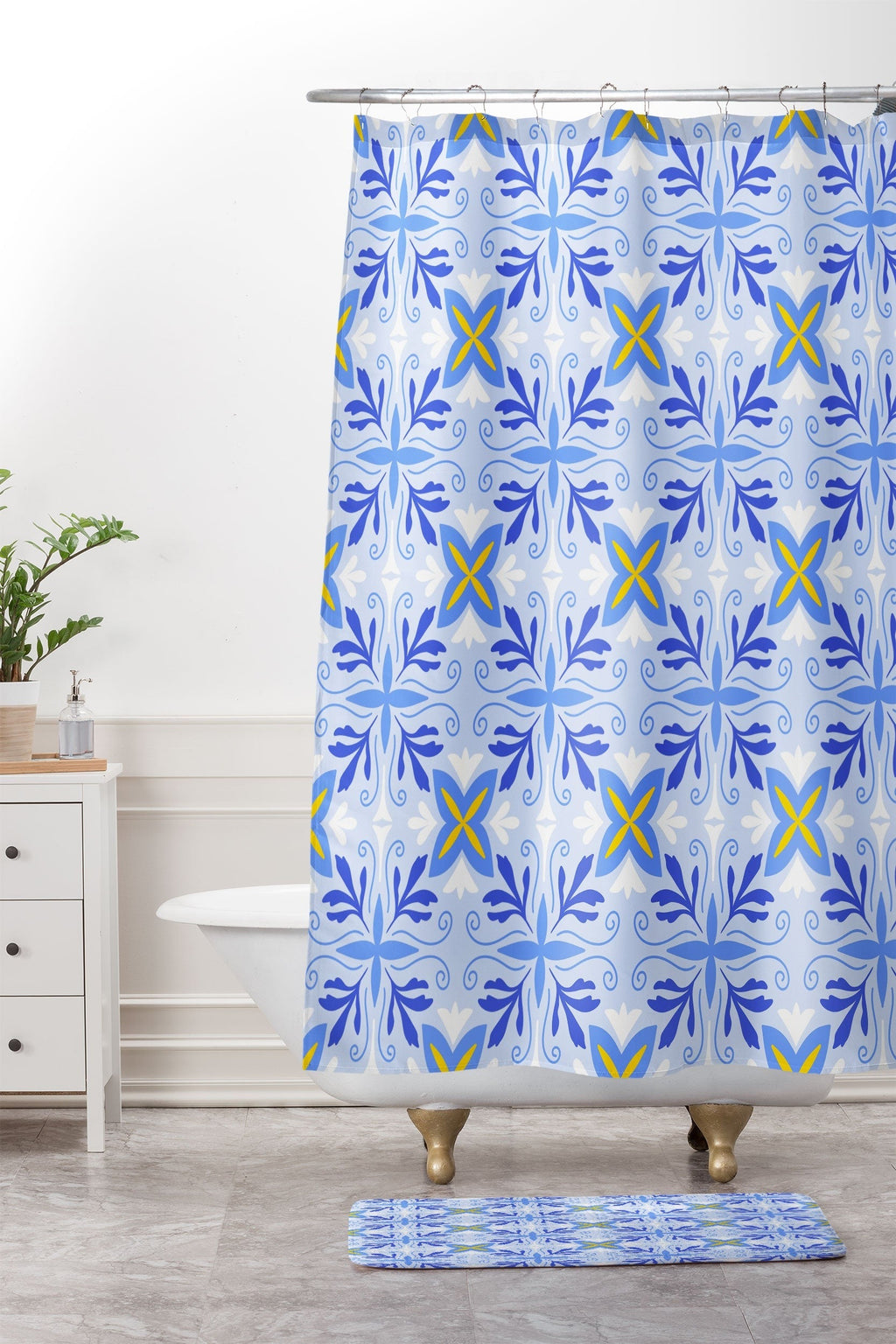 Design by Spark Dolce Vita Flourish Tile Memory Foam Bath Mat