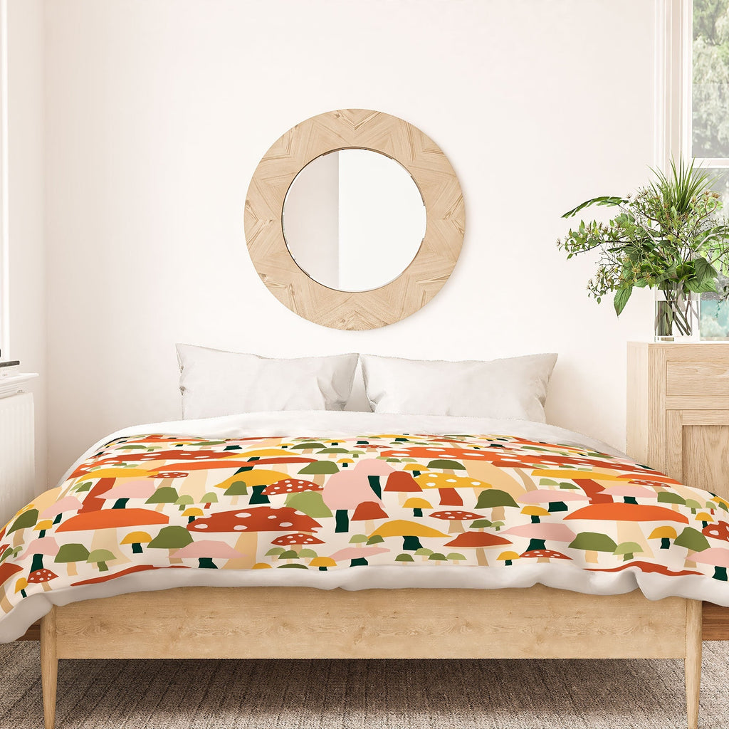 Valeria Frustaci autumnal mushrooms Duvet Cover