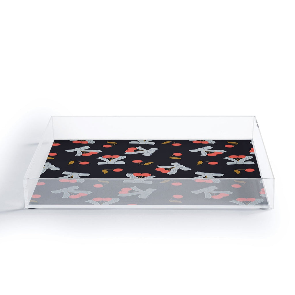 Jennifer Labre Cherries and Bows Acrylic Tray