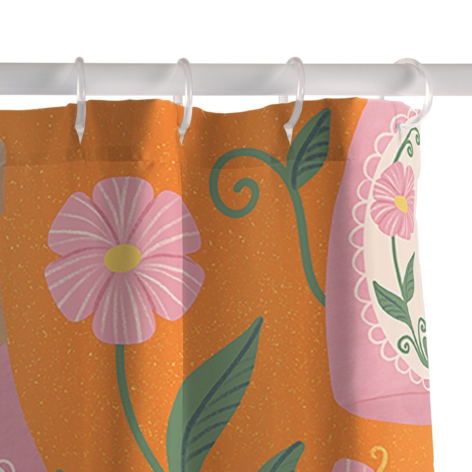Design by Spark Rose Bubbly And Florals Shower Curtain