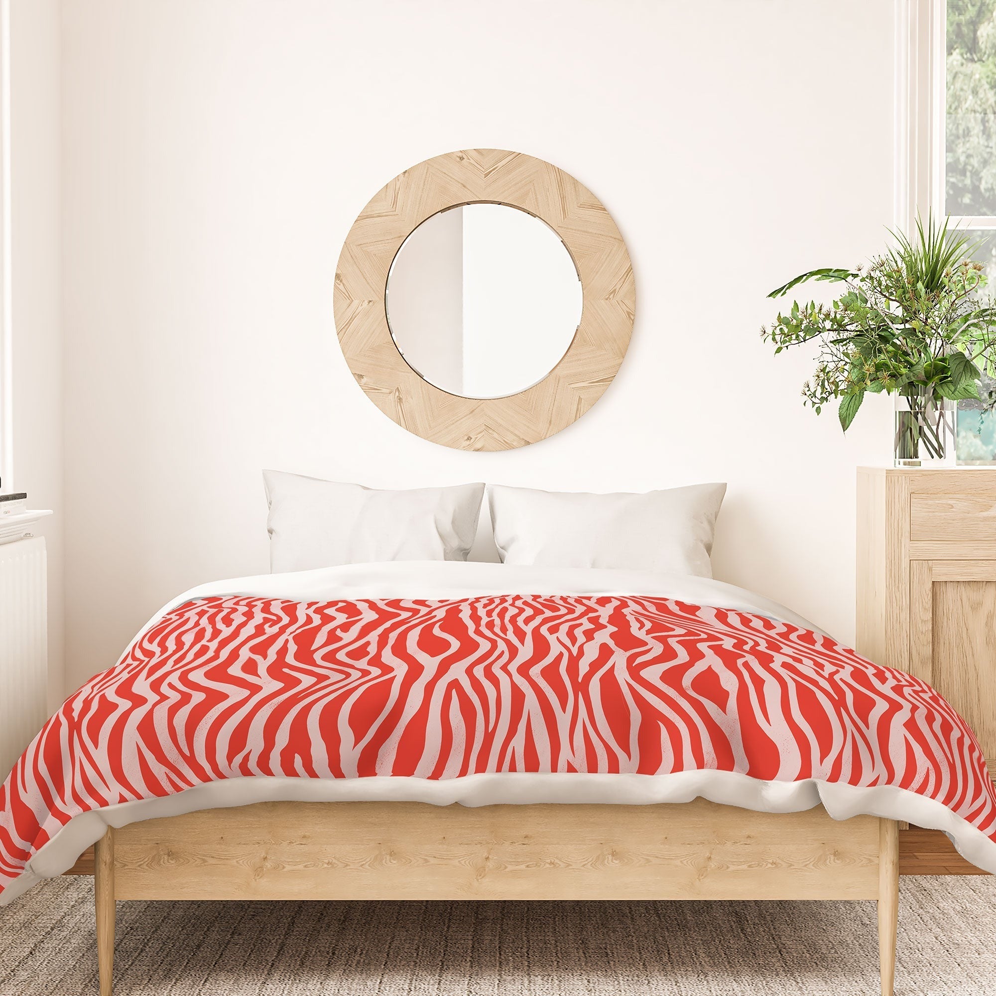 Avenie BR Red Zebra Stripe Duvet Cover