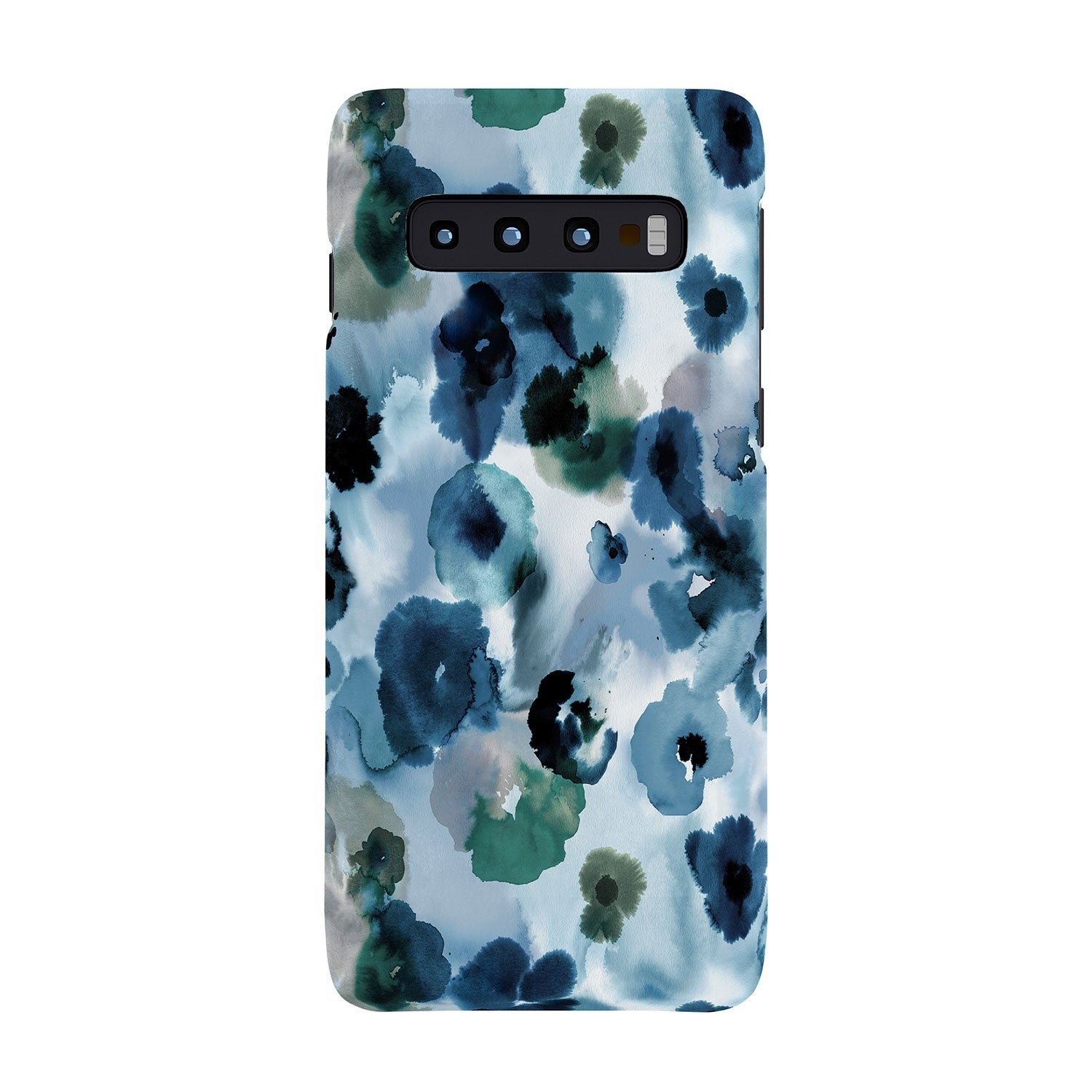 Ninola Design Botanic Retreat Ombre Abstract Watercolor Flowers Blue Navy Phone Case