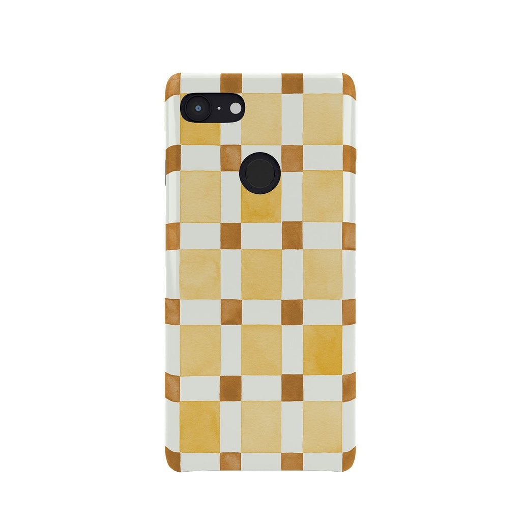 Ninola Design Everyday Artifact Checker Mosaic Tiles Geometry Yellow Phone Case