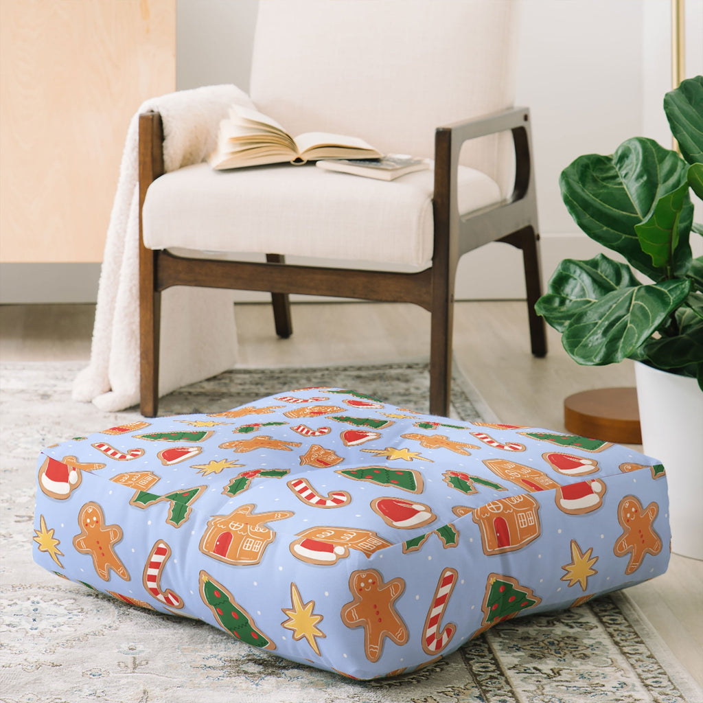 Love_Ryming Christmas Cookies Floor Pillow Square