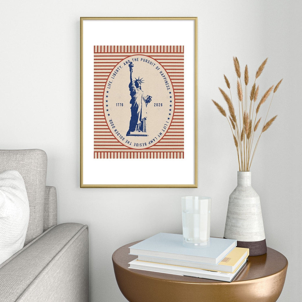 DENY Designs Life Liberty Metal Framed Art Print