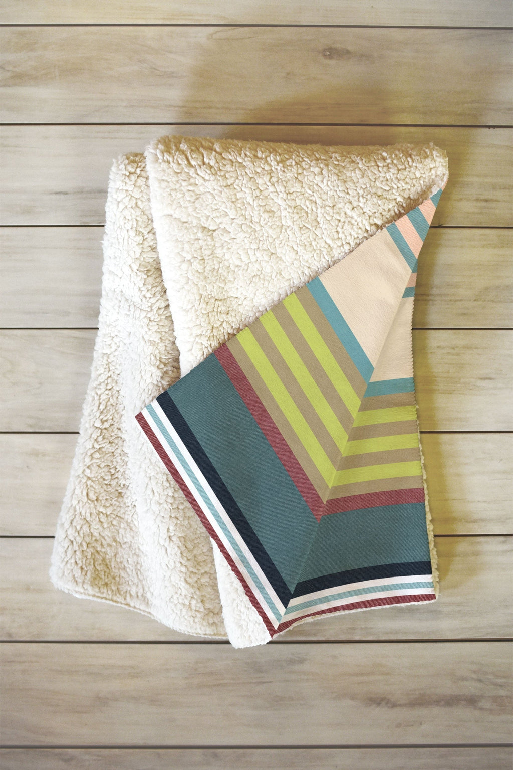 Marta Barragan Camarasa Colorful Stripe Delight Fleece Throw Blanket