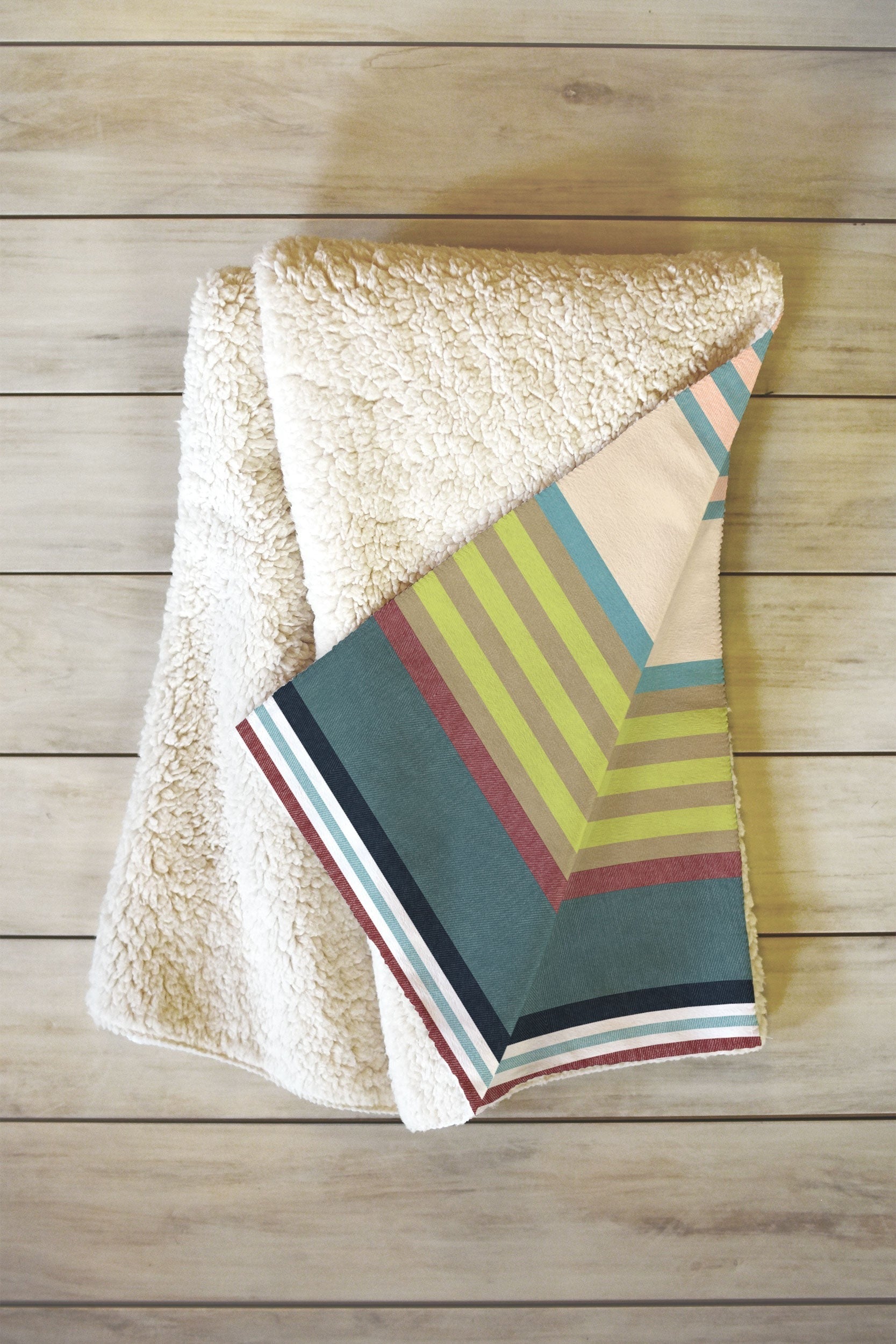 Marta Barragan Camarasa Colorful Stripe Delight Fleece Throw Blanket