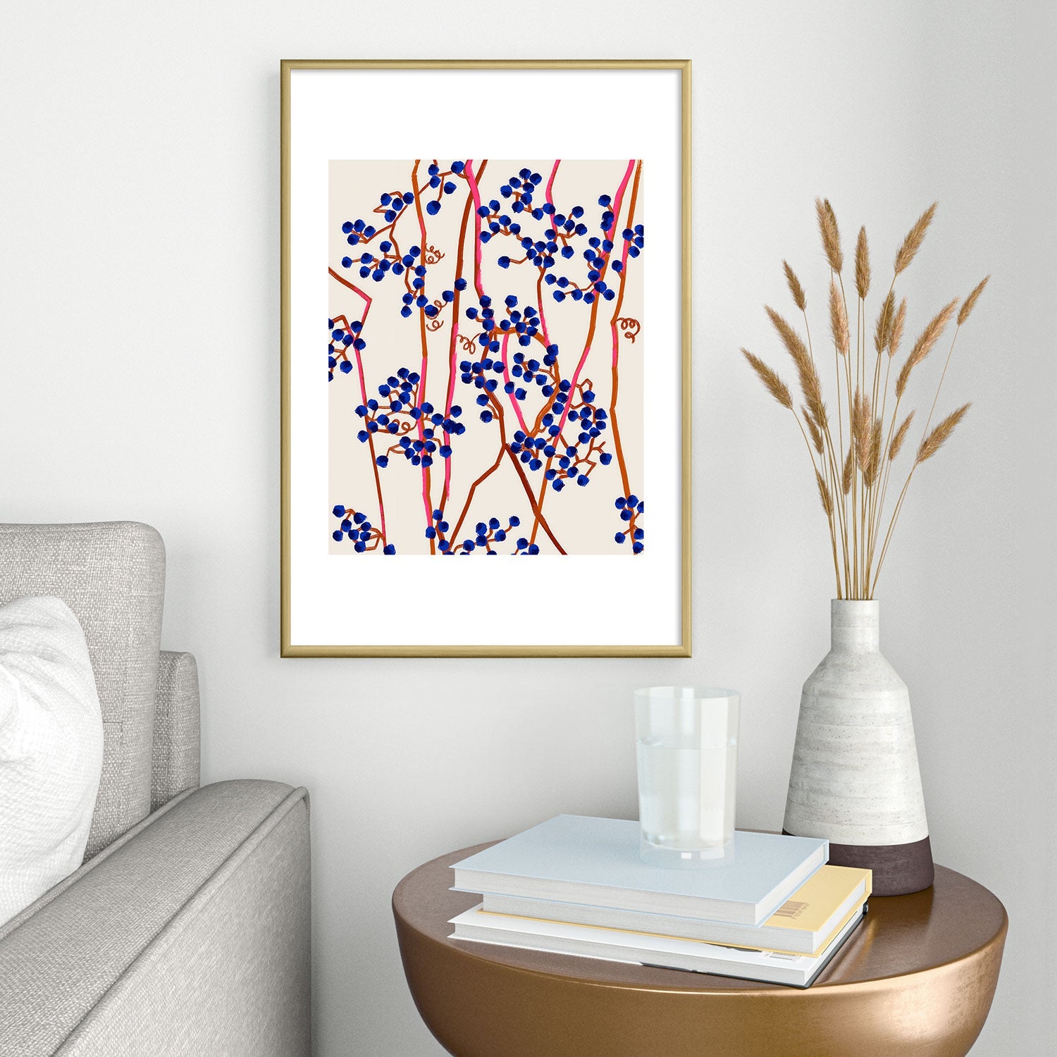 83 Oranges Berry Summer Metal Framed Art Print