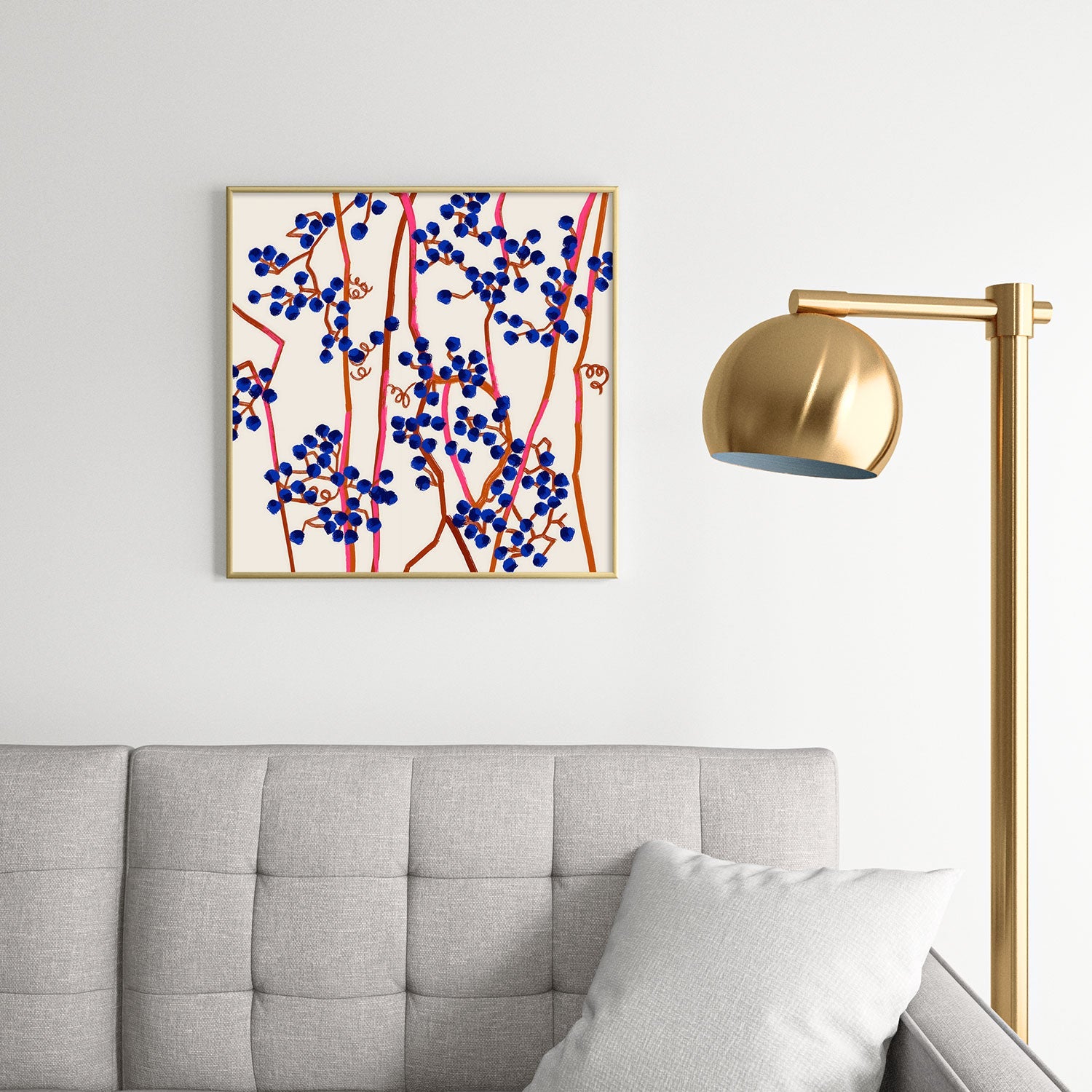 83 Oranges Berry Summer Square Metal Framed Art Print