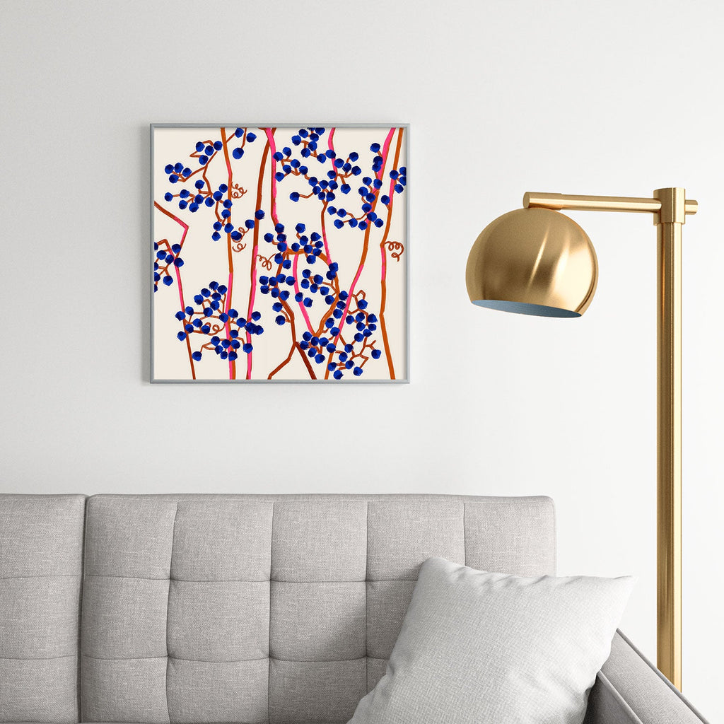 83 Oranges Berry Summer Square Metal Framed Art Print