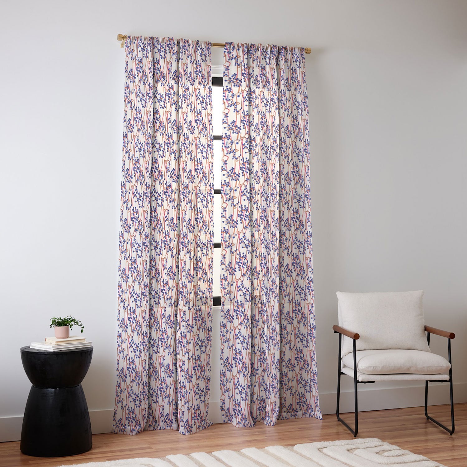 83 Oranges Berry Summer Sheer Window Curtain