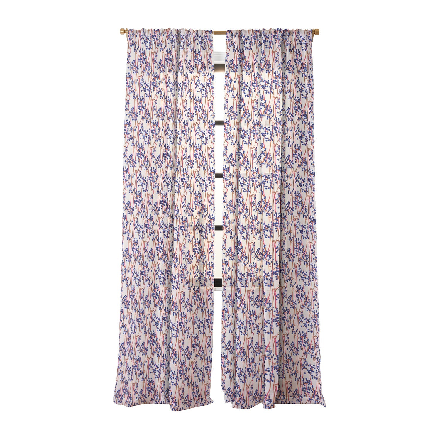 83 Oranges Berry Summer Sheer Window Curtain