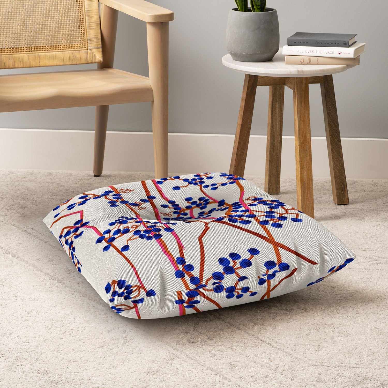 83 Oranges Berry Summer Floor Pillow Square